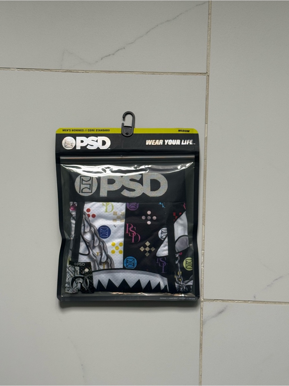 PSD Men’s Black Multicolor Patterned Boxer Briefs